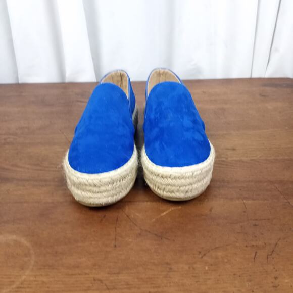 BELLA MARIE Blue Suede Slip-on Platform Loafers 7 - Picture 2 of 10